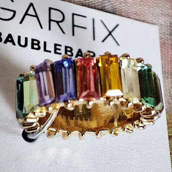 SUGARFIX by BAUBLEBAR Vibrant Pastel Gold Tone Eternity Band Size 8 Ring NEW NOC - Picture 3 of 11